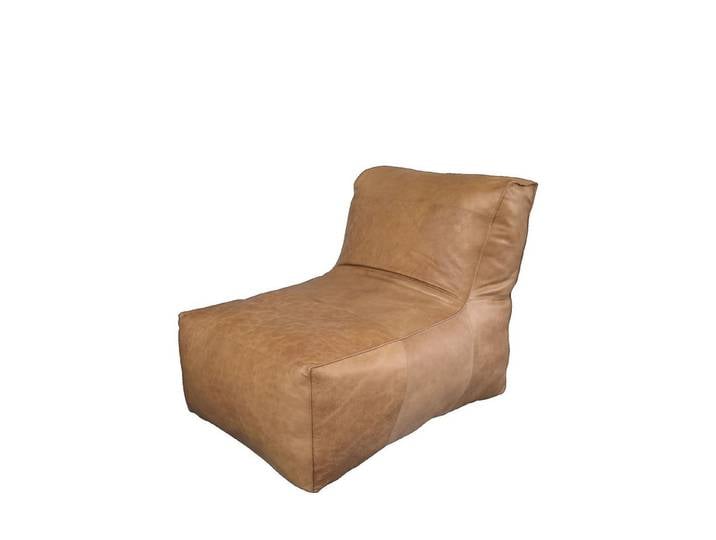 Chic Antique Sitzsack Retro Lounger Sessel Alexandre und Sitzhocker Echtleder