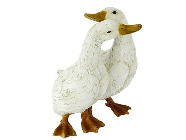 Gänsepaar Gartendekoration Gans Gartenfiguren für außen Wintergarten Dekoration Garten Figur Teich Dekoration Garten Deko Tierfigur Dekofigur Figuren Statue Skulptur Kunstfigur Ornamente