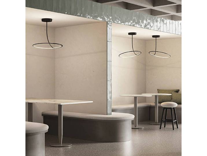 kdln Designer Deckenleuchte Poise, dimmbar, schwarz, für Wohn- / Esszimmer, Metall, Design