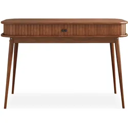 Idimex, Schreibtisch, Schreibtisch JARI mit Lamellenoptik aus Massivholz – Eiche farben (113 x 50 x 75 cm)