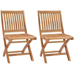 vidaXL Klappbare Gartenstühle 2 Stk. Massivholz Teak