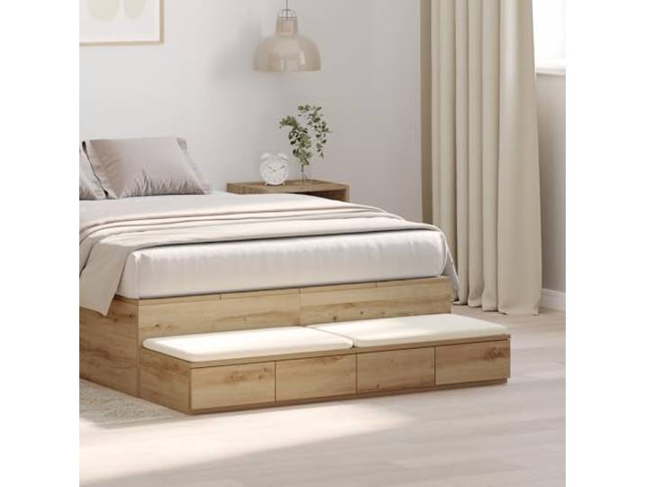 HEFZGDB Artisan Eiche Nachttisch mit Schubladen 120x36,5x16,5 cm Holzwerkstoff Moderner Beistelltisch Stauraum Möbel