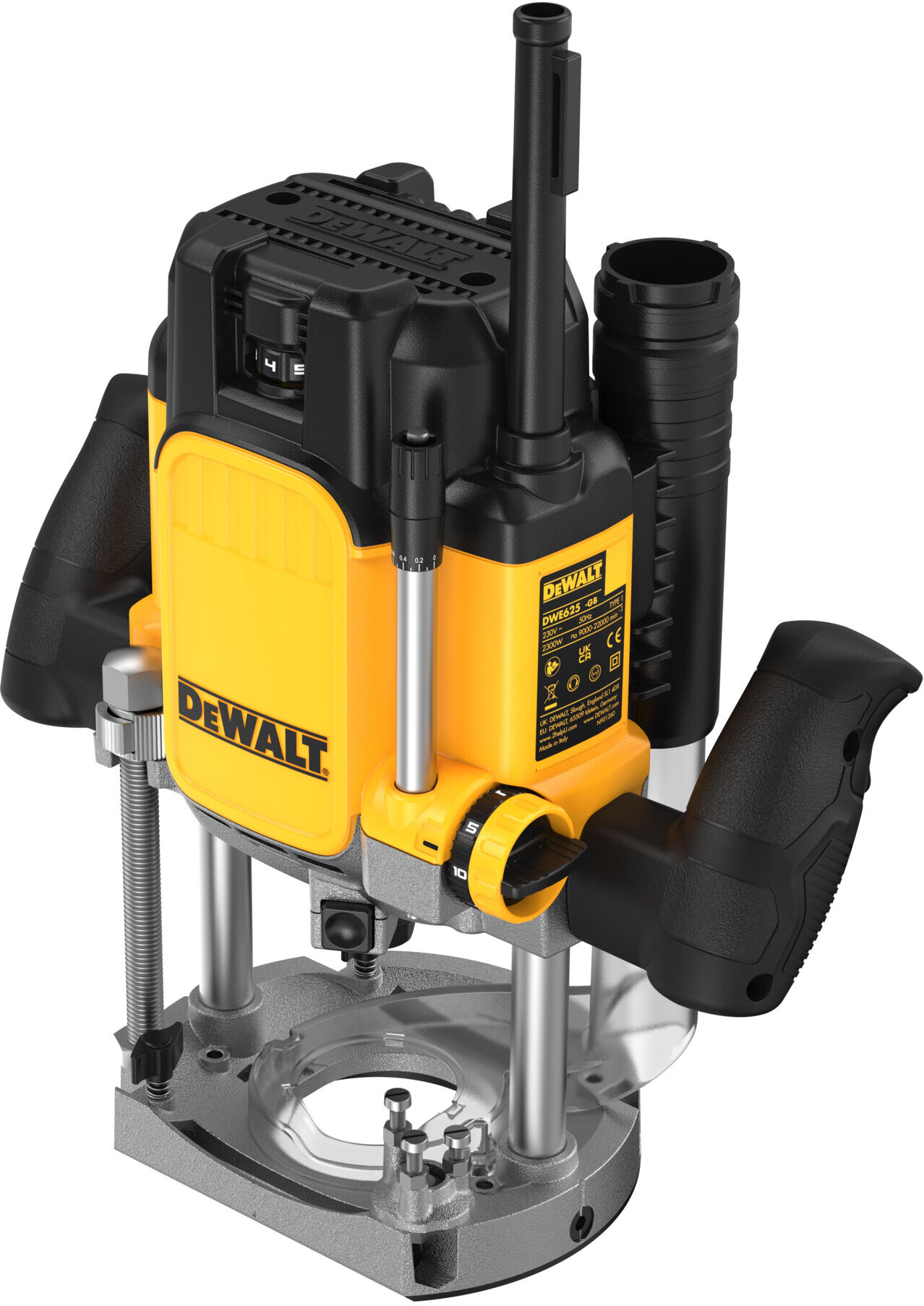 DEWALT DWE625-QS Oberfräse aus Kunststoff und Metall ,2300 Watt ,elektronisch geregelt)