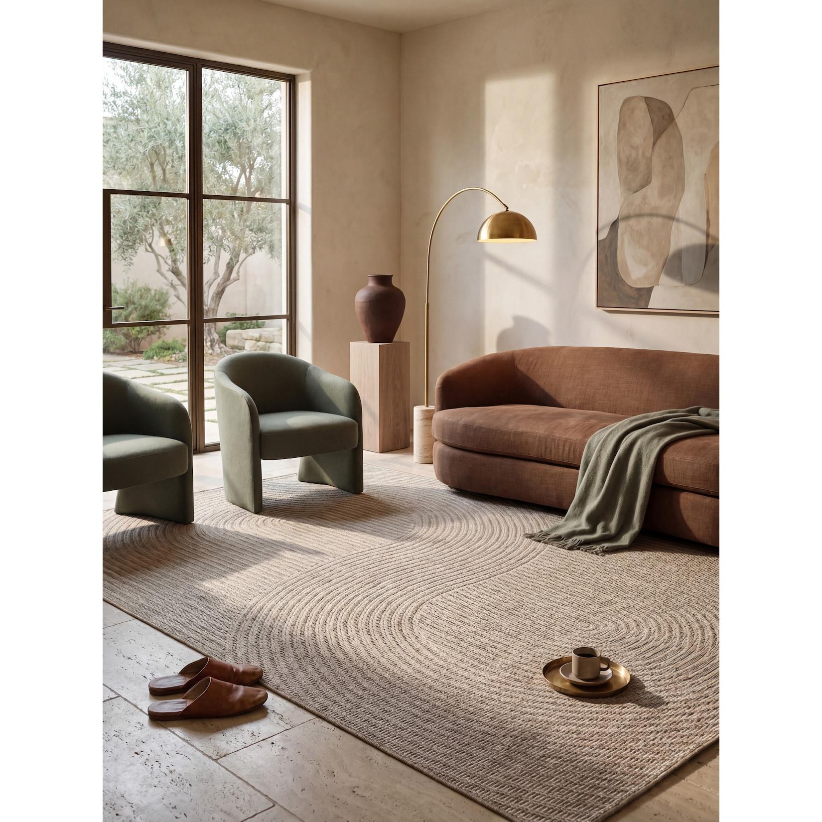 Flachgewebe-Teppich Polypropylen Beige 140x200 cm - BORNO Kadima