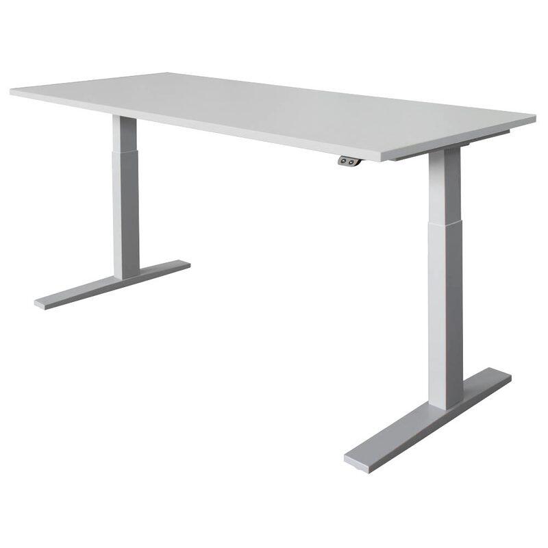 HAMMERBACHER VXMKA19/5/S elektrisch höhenverstellbarer Schreibtisch 70,0 - 120,0 cm - elektrisch Lichtgrau / silber