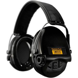 Sordin Kapselgehörschutz Supreme Pro-X, 75302-X/L-02-G-S, für Erwachsene, elektronisch, schwarz, SNR 25dB