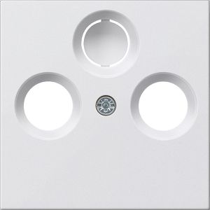 Gira Zentralplatte System 55 086903, für Antennensteckdosen, reinweiß glänzend