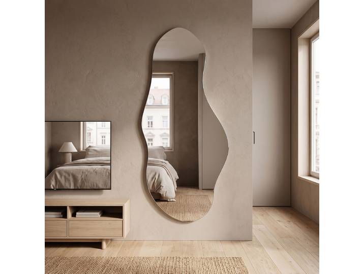 Wandspiegel SUNDOR 80 x 180 x 1cm Schwarz Rahmen: MDF Mitteldichte Holzfaserplatte , lackiert 80 x 180 x 1cm