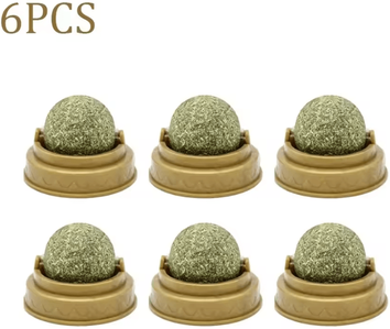 Inspire Curations Catnip Mint Ball Toy For Teeth Cleaning & Interactive Play rotating Mint 6pcs