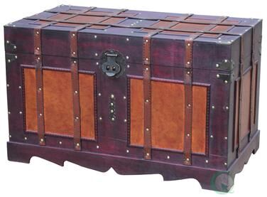 Vintiquewise Large Antique Style Steamer Trunk, Decorative Storage Box