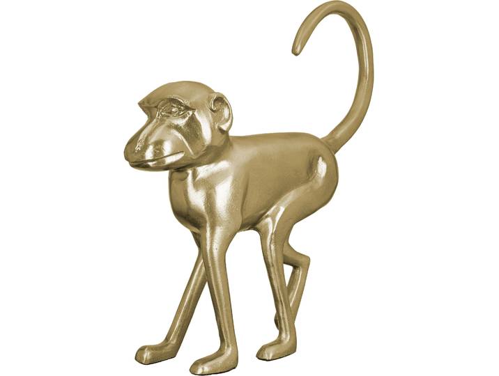 Tierfigur GILDE Skulptur Monkey , gold (goldfarben), B:41cm H:45cm T:11cm, Aluminium, Dekofiguren, Tierfigur