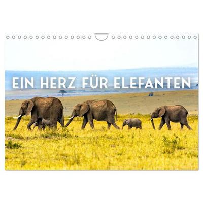 Ein Herz für Elefanten (Wandkalender 2027 DIN A4 quer), CALVENDO Monatskalender