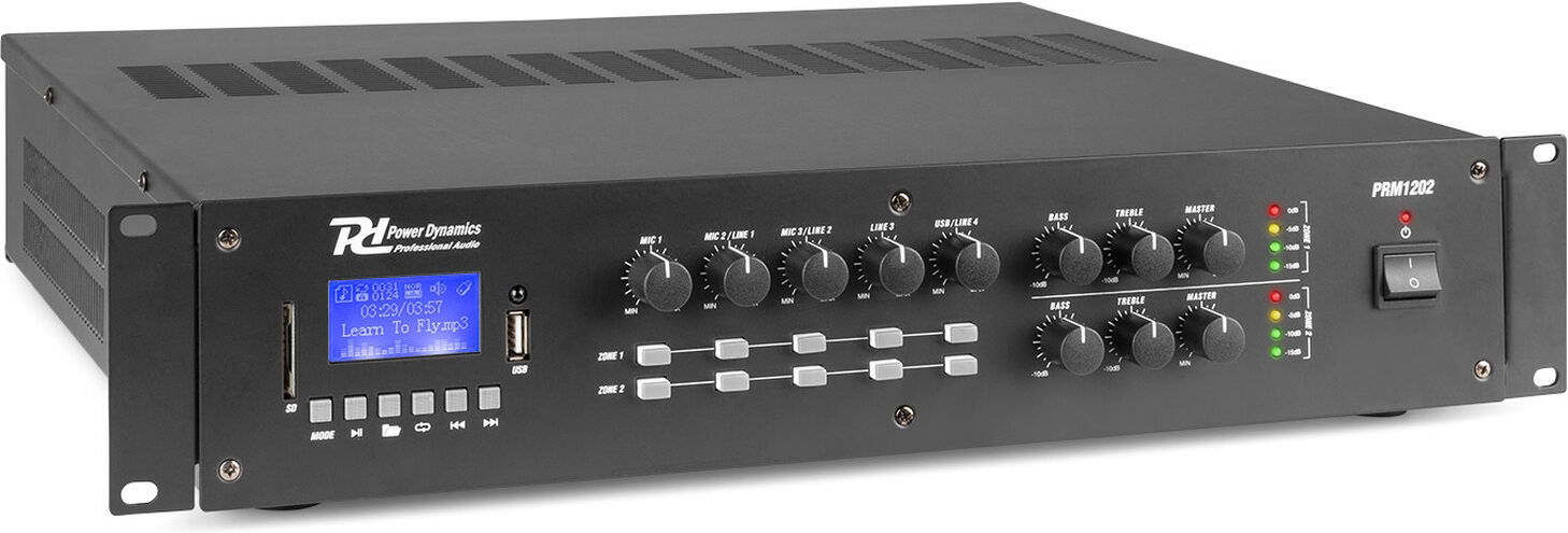 Power Dynamics Prm1202 100v 2-Zonen Matrix-Verstärker 2x 120w