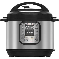 Instant Pot Pot Duo 7,6L, Dampfgarer + Reiskocher, Schwarz, Silber