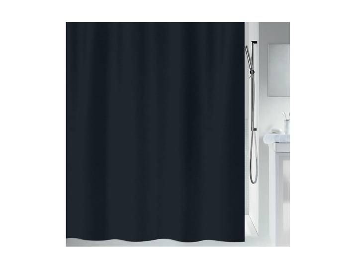 Duschvorhang SPIRELLA Primo 180 x 180 cm , schwarz, B:180cm H:180cm, Polyester, Duschvorhänge, Duschvorhang