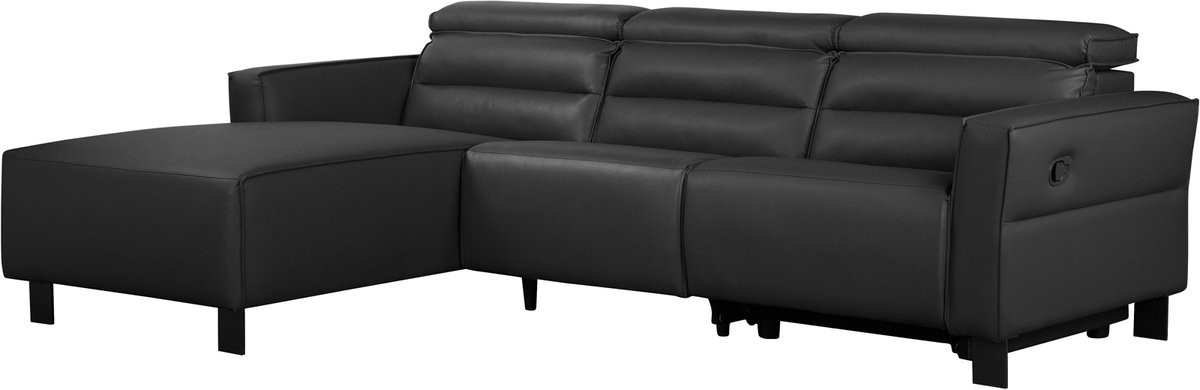 Notio Living Carpari Hoekbank - 3-Zits Relax - Zwart PU