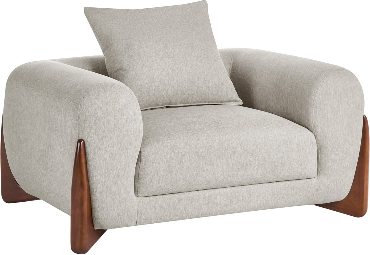 Beliani Fauteuil Modern Taupe Polyester