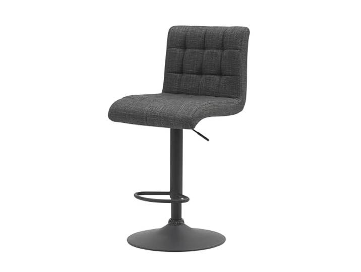 Hela Tische, Barhocker Hochstuhl Erika, Bezug Webstoff Anthrazit, 360° drehbar, Lift Höhenverstellung, Trompetenfuß Schwarz, Oeko-Tex, H93-114cm