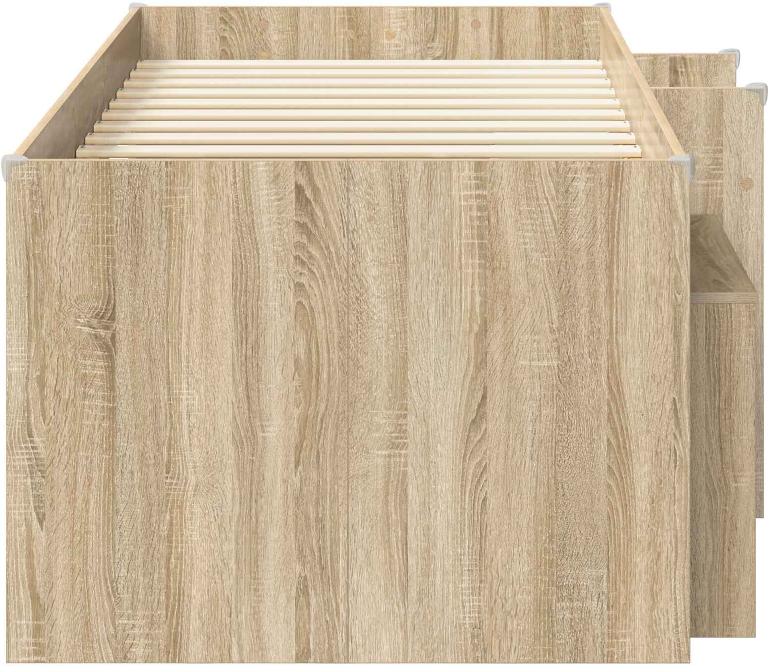 vidaXL Cadre de lit en loft avec armoire 3 pc Chêne Sonoma