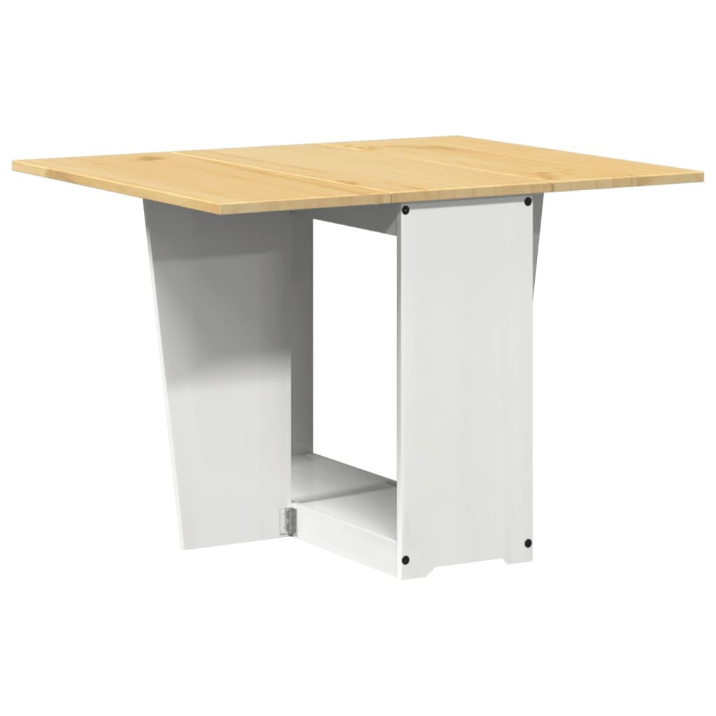 vidaXL Vlinder-eettafel, inklapbaar met vlinderschuif, Corona wit, massief grenenhout, B/D/H: 167 x 75 x 92 cm