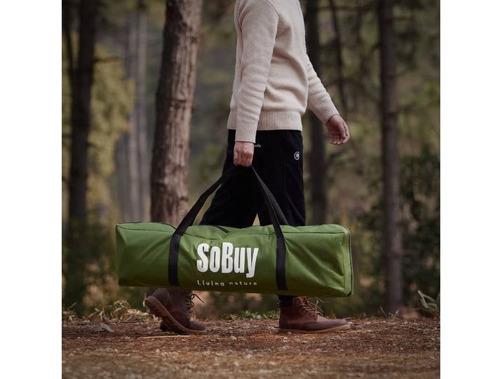 Tente de camping Sobuy Ogs32-Ii-L, tente individuelle avec crochet pour lampe et poches de rangement pour chaussures, tente 3 en 1, pratique pour 2 personnes