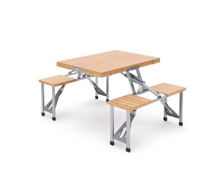 Campingtisch Garnitur Holz klappbar 85 cm