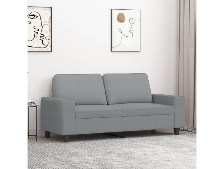 vidaXL 2-Sitzer-Sofa Hellgrau 140 cm Stoff