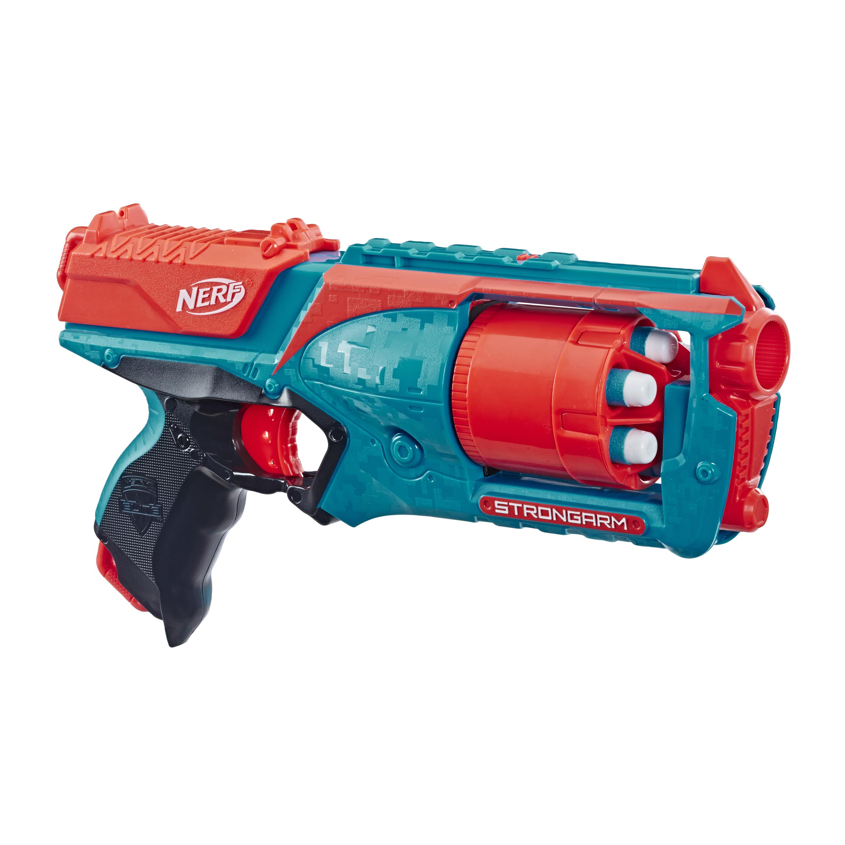 Nerf Elite Strongarm orangefarbener Blaster Rotationstrommel Schnellfeuer 6 Elite Darts (E5750F02)