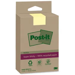 Post-it Haftnotiz Super Sticky 4645-RSSCY4 102x152mm 4x45 Blatt
