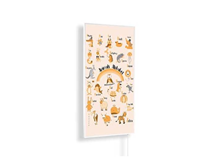 IH Engineering BV Bildinfrarotheizung 800 Watt - weißer Rahmen - 11-21 m² Serie: Kinderzimmer, Motiv: 02. Tier ABC, TÜV SÜD