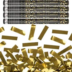 4 Konfettikanonen gold metallic 60 cm