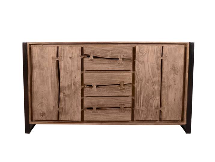 SIT Möbel NATURAL EDGE Sideboard Metall/Akazie natur und schwarz