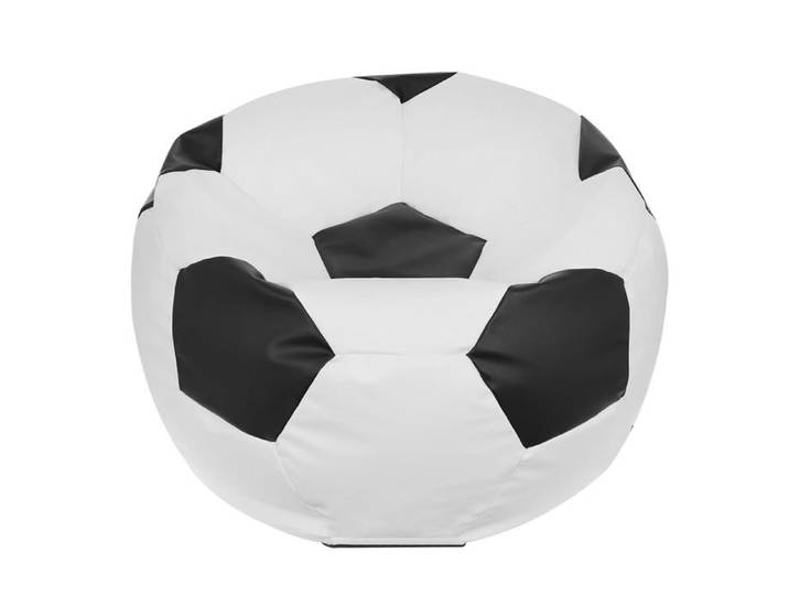 Football Pouf M en Simili Cuir Pouf Fauteuil Gaming Enfant 65x45cm Noir - Ecopuf