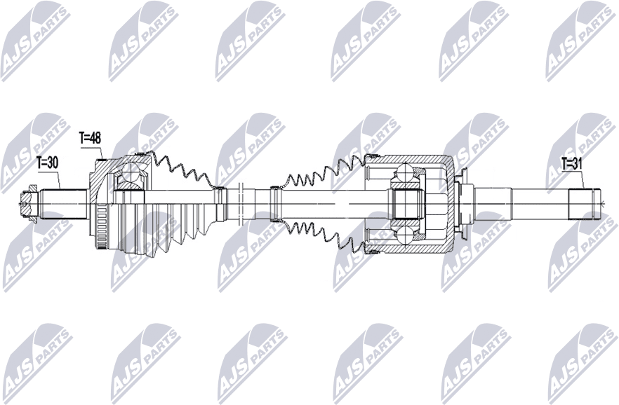 Nty Antriebswelle Npw-Lr-055 Hinterachse Links Für Land Rover
