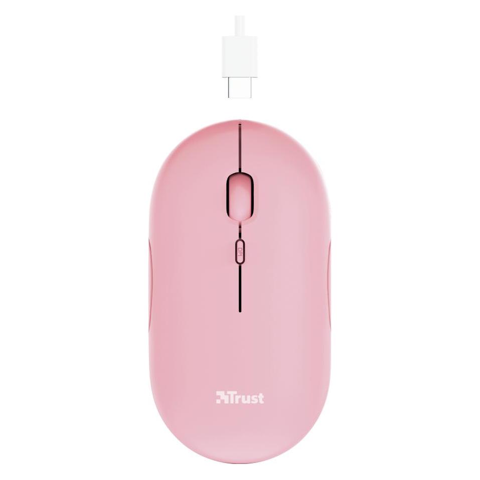 Trust Maus Puck Rechargeable Pink (Kabellos) (24125)