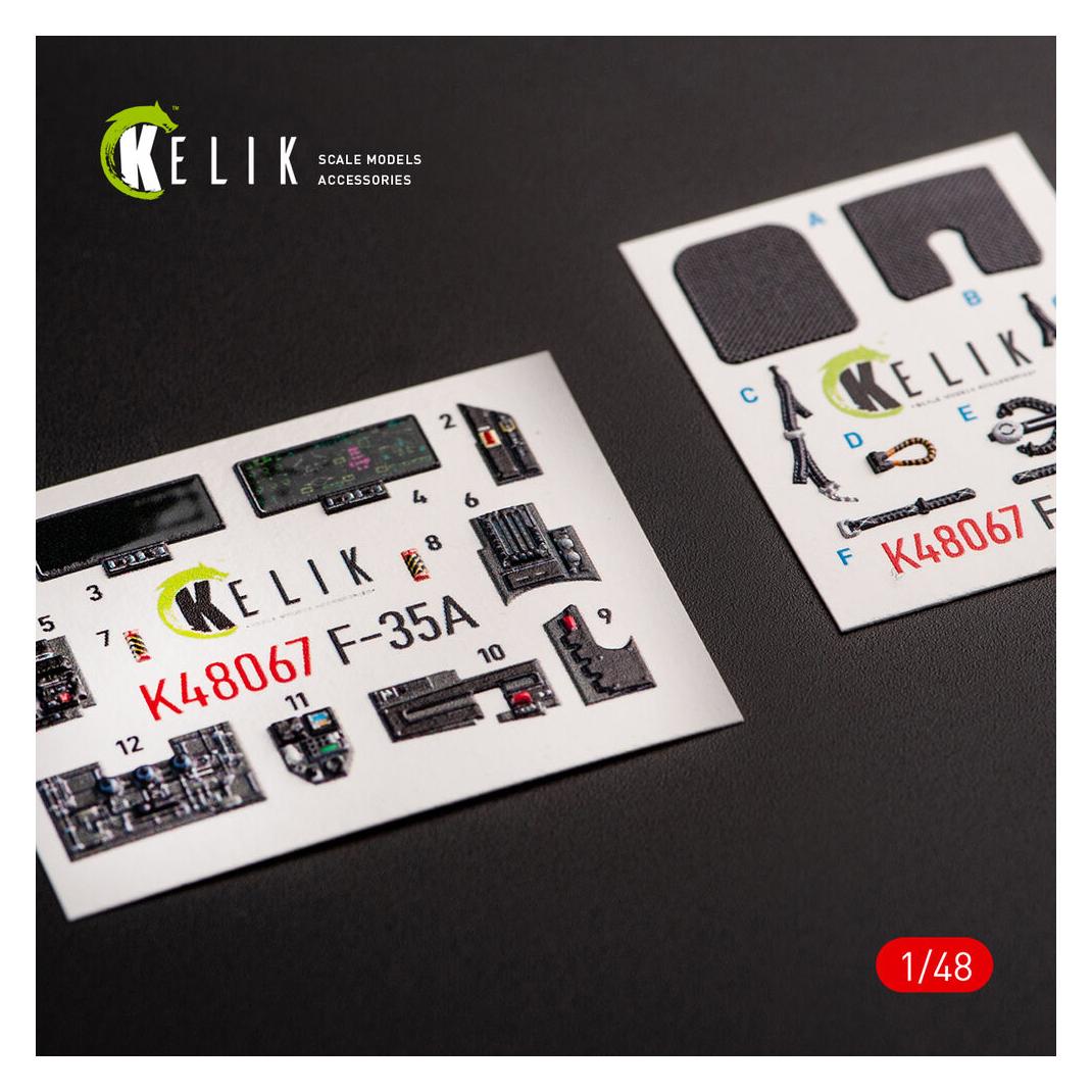 Kelik F-35A interior 3D decals for Tamiya kit (K48067)