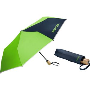 Festool Regenschirm UMB-FT2, 578860, grün, windsicher, Auf-Zu-Automatik, Ø 98 cm, 29 cm, Taschenschirm
