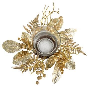Nearly Natural "10"" Golden Artificial Christmas Candelabrum - 6"