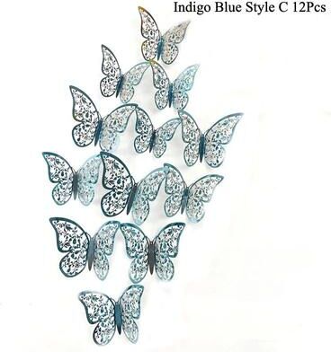 Inspire Essentials Butterfly Mirror Wall Stickers 3D Decorative Wall Decor Set 14