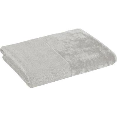Duschtuch MÖVE "MÖVE Bamboo Luxe", grau (silbergrau), B:80cm L:150cm, Frottier, Obermaterial: 60% Baumwolle, 40% Viskose, Handtücher, mit seidig glänzenden Bordüren