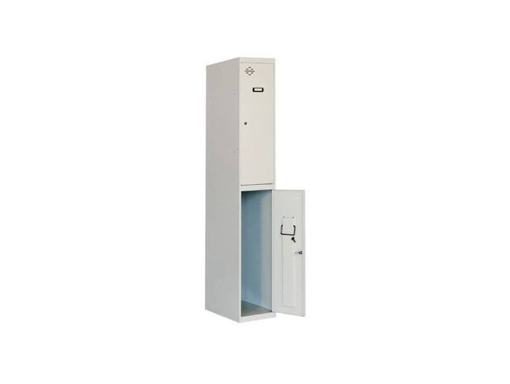 Vestiaire - SIMON RACK - Bi place - 1800x300x500 mm - Métal gris - 2 portes