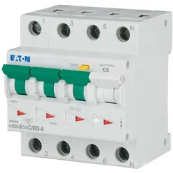 Eaton 120657 FI/LS Kombination, 6 A, 30 mA, LS-Charakteristik: C, 3p+N, FI-Charakteristik: A mRB6-6/3N/C/003-A