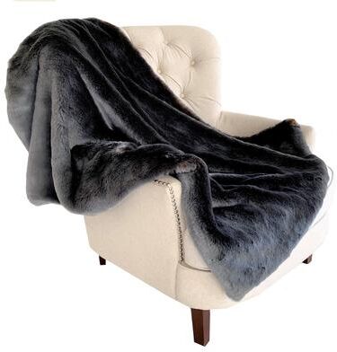 Plutus Brands Plutus Two Tone Gray/Amber Handmade Luxury Throw