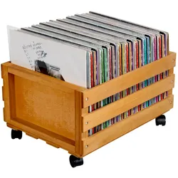 Retro Musique Kiste zur Aufbewahrung von Schallplatten, CD- & Schallplatten Aufbewahrung, Braun