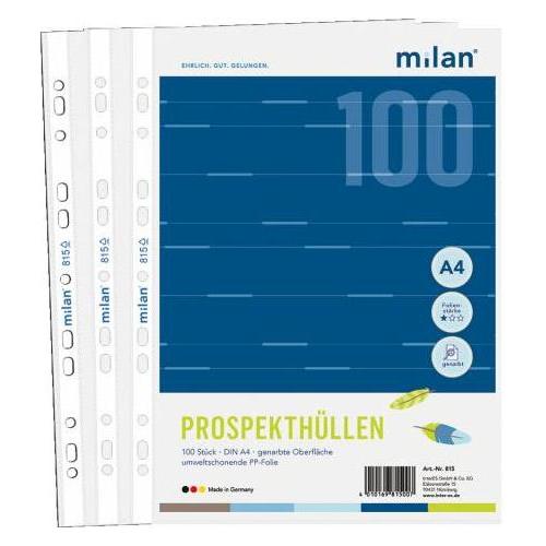 Durable Milan 100 ProspekthüllenA4 815 PP genarbt 45my (A4) (32460884)
