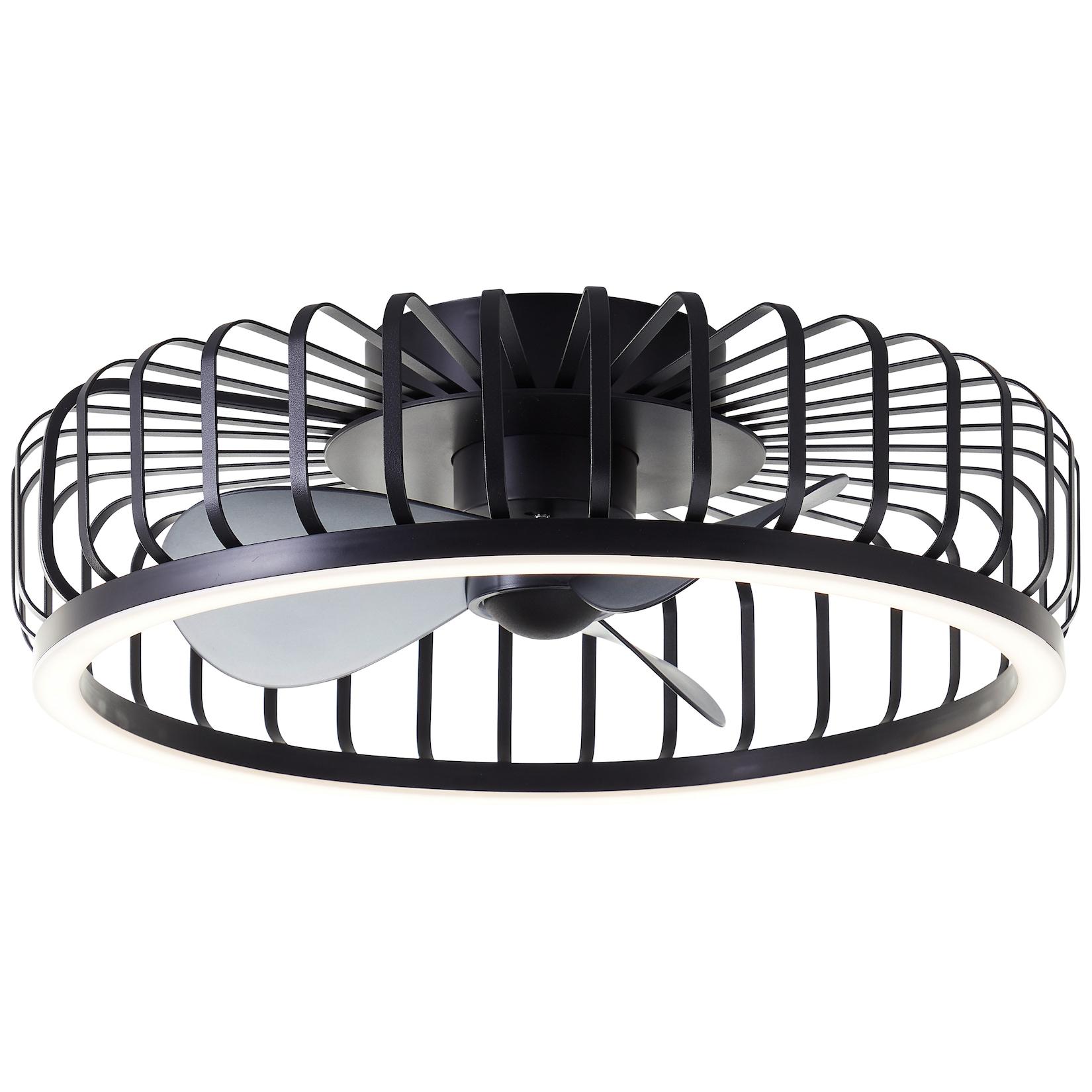 BRILLIANT Deckenleuchte Capo LED-Deckenleuchte, Ventilator, Ø 48 cm, 4200 lm, dimmbar, CCT, schwarz