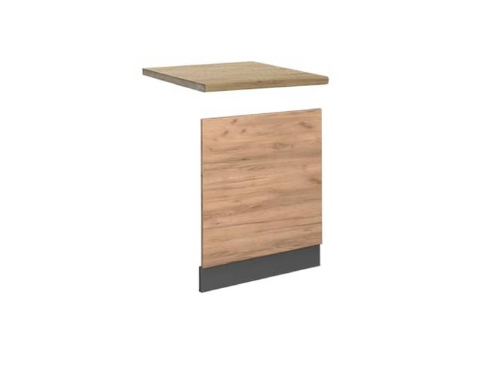 Vicco Frontblende Fame-Line, Goldkraft Eiche, 60 cm Für 60 cm teilintegrierten Geschirrspüler · Arbeitsplatte Eiche · Passend zur Küchenfront · Metallgriffe