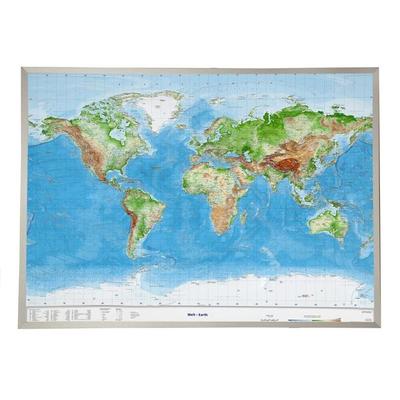 Welt Gross 1 : 53.000.000 mit Aluminiumrahmen, Sonstige von Andre Markgraf,Mario Engelhardt, GeoRelief