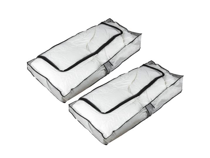 2er-Set Unterbettkommode, transparent, 102 x 45 x 15 cm