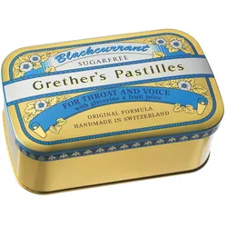 Grethers Blackcurrant Silber zuckerfrei Pastillendose 440 g